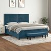 vidaXL Cama box spring con colch&oacute;n terciopelo azul oscuro 180x200 cm