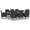 vidaXL Set de comedor de jard&iacute;n 9 pzas y cojines rat&aacute;n sint&eacute;tico negro