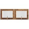 vidaXL Puerta de perro con soportes 2 pcs Madera envejecida 80 x 60 cm
