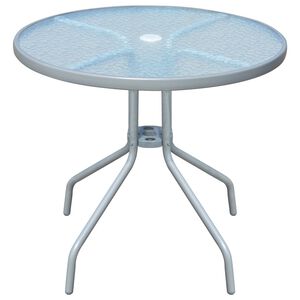 vidaXL Mesa de jard&iacute;n bistro de acero gris 80x71 cm
