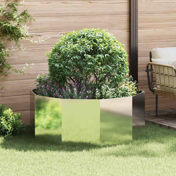 vidaXL Jardinera Plateado 120 x 120 x 50 cm Acero Galvanizado