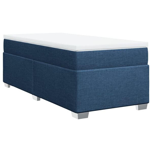 vidaXL Cama box spring con colch&oacute;n tela azul 80x200 cm