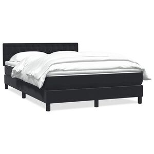 vidaXL Cama box spring con colch&oacute;n terciopelo negro 160x210 cm