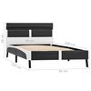 vidaXL Estructura de cama con LED sin colch&oacute;n cuero gris 90x200 cm