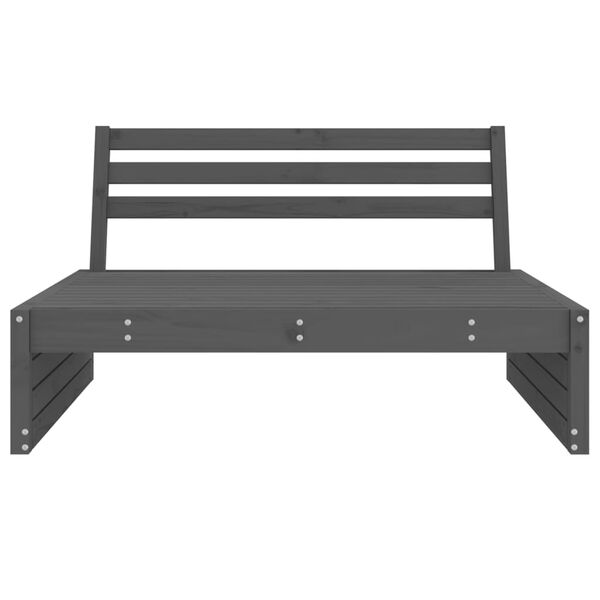 vidaXL Sofá central de jardín madera maciza de pino gris 120x80 cm