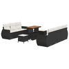 vidaXL Conjunto de sof&aacute; de jard&iacute;n 10 pcs Negro y crema rat&aacute;n sint&eacute;tico