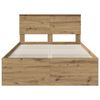 vidaXL Estructura de cama con cabecera Roble Artesanal 135 x 190 cm