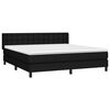 vidaXL Cama box spring con colch&oacute;n tela negro 160x200 cm
