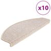 vidaXL Felpudos para escaleras 10 unidades 65x24x4 cm gris topo semicircular grande