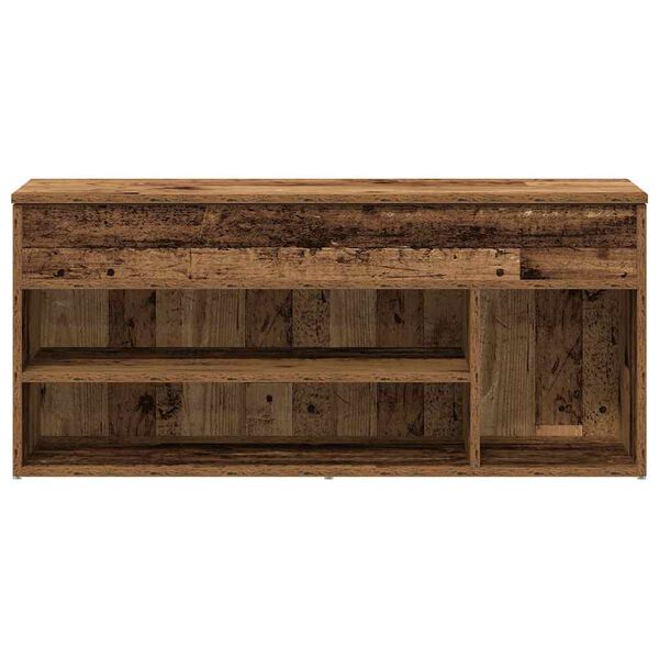 vidaXL Banco zapatero madera ingenier&iacute;a madera vieja 102x30,5x45 cm