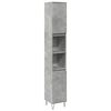vidaXL Armario de ba&ntilde;o madera contrachapada gris hormig&oacute;n 30x30x190 cm