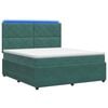 vidaXL Cama de muelles con LED y colch&oacute;n Verde oscuro 180 x 200 cm