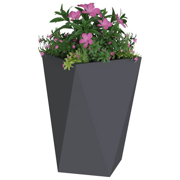 vidaXL Jardinera 2 pcs Antracita 50 x 50 x 75 cm Acero