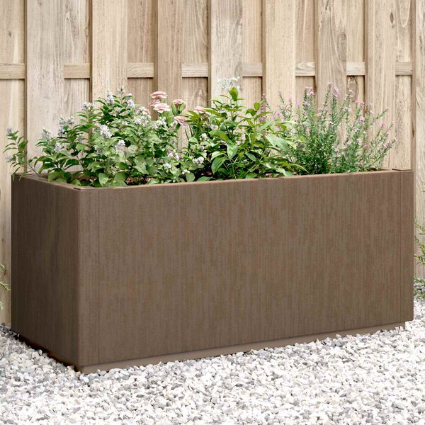 vidaXL Caja de Flores de Jard&iacute;n Marr&oacute;n 80 x 36 x 35 cm PP
