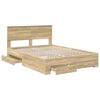 vidaXL Estructura de cama con cabecera Roble Sonoma 140 x 190 cm