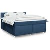 vidaXL Cama box spring con colch&oacute;n tela azul 180x200 cm