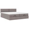 vidaXL Estructura de cama otomana colchones tela gris pardo 180x200 cm