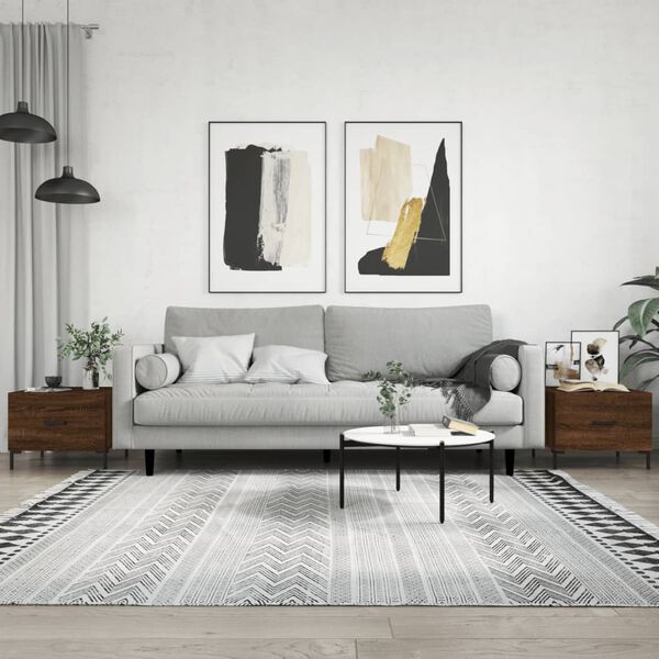 vidaXL Mesas de centro 2 uds madera ingenier&iacute;a marr&oacute;n roble 50x50x40cm