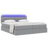 vidaXL Cama con tira de luces LED Gris Claro 180 x 200 cm tela