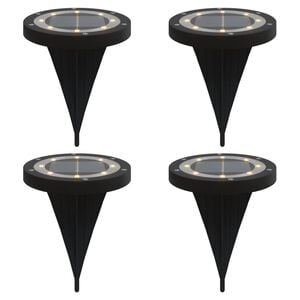 vidaXL Luces solares suelo jard&iacute;n con picos tierra blanco c&aacute;lido 4 uds