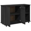 vidaXL Gabinete rodante Negro 100 x 39 x 65,5 cm Madera de Pino Macizo