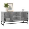 vidaXL Mueble de TV con puertas de vidrio gris hormig&oacute;n 102x37x50 cm