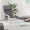 vidaXL Sill&oacute;n de relax con taburete tela gris oscuro
