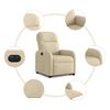 vidaXL Sill&oacute;n el&eacute;ctrico reclinable elevable de tela color crema