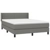vidaXL Cama box spring con colch&oacute;n tela gris oscuro 140x200 cm