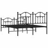 vidaXL Estructura cama sin colch&oacute;n con estribo metal negro 140x190 cm