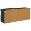 vidaXL Mueble de TV Montado en la Pared Roble Negro 100 x 30 x 40 cm