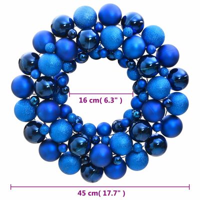 vidaXL Corona de Navidad poliestireno azul 45 cm