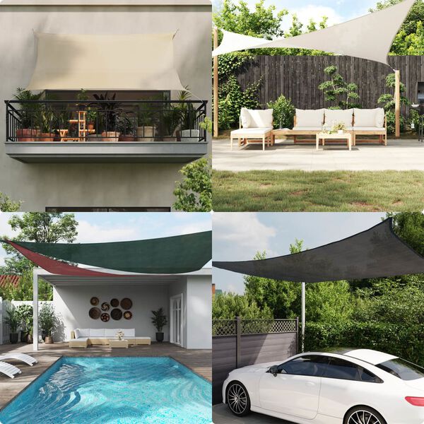 vidaXL Toldo de vela crema HDPE 160 g/m&sup2; 2x3 m