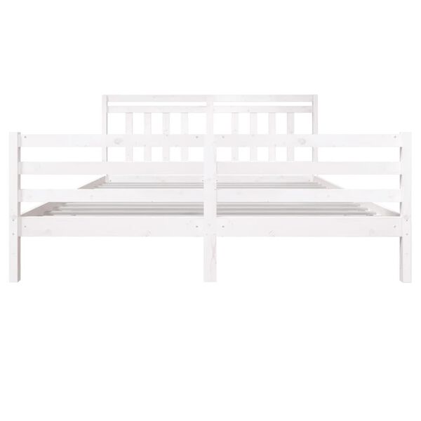 vidaXL Estructura cama de madera maciza blanca super king 180x200 cm