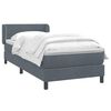 vidaXL Cama box spring con colch&oacute;n terciopelo gris oscuro 90x210 cm