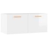 vidaXL Armario pared madera contrachapada blanco brillo 80x35x36,5 cm
