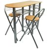 vidaXL Mesa alta de cocina con taburetes madera