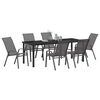 vidaXL Conjunto de Comedor de Jard&iacute;n 7 pcs Gris y Negro