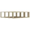 vidaXL Estante cubo pared 4uds contrachapado roble Sonoma 80x15x26,5cm