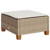 vidaXL Taburete de jard&iacute;n y coj&iacute;n rat&aacute;n sint&eacute;tico beige 63,5x56x32 cm