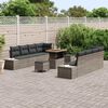 vidaXL Conjunto de sof&aacute; de jard&iacute;n 11 pcs Gris Claro y Gris Oscuro
