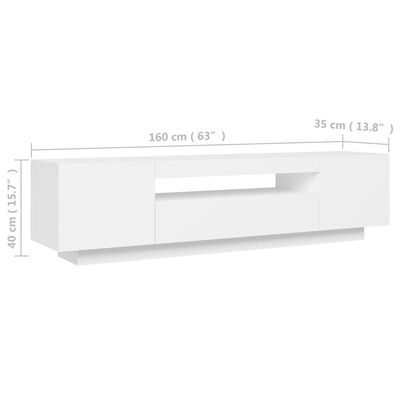 vidaXL Mueble para TV con luces LED blanco 160x35x40 cm