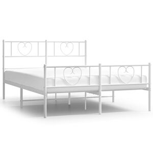 vidaXL Estructura cama sin colch&oacute;n con estribo metal blanco 160x200 cm