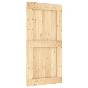 vidaXL Puerta Corredera NARVIK Natural y negro 100 x 210 cm (213,5 cm)