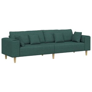 vidaXL Sof&aacute; con coj&iacute;n Verde oscuro 250 x 77 x 76 cm tela