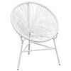vidaXL Silla redonda de cuerdas de jard&iacute;n rat&aacute;n sint&eacute;tico blanco