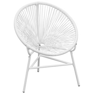 vidaXL Silla redonda de cuerdas de jard&iacute;n rat&aacute;n sint&eacute;tico blanco