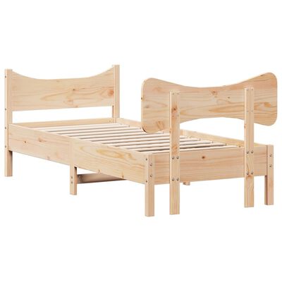 vidaXL Estructura de cama con cabecero madera maciza pino 75x190 cm