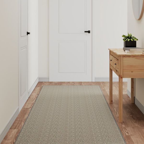 vidaXL Alfombra de pasillo con aspecto de sisal plateada 80x300 cm