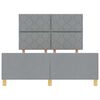 vidaXL Estructura de cama con cabecera Gris claro 160 x 200 cm tela